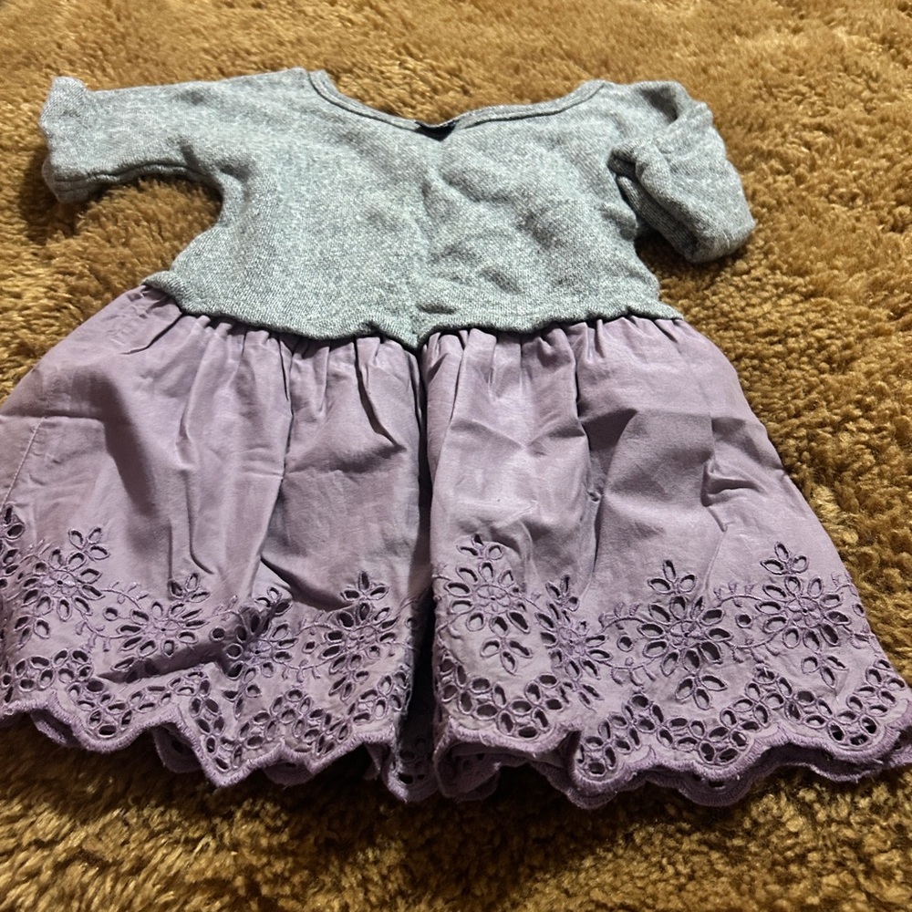 Gray and Purple Kids Dress
